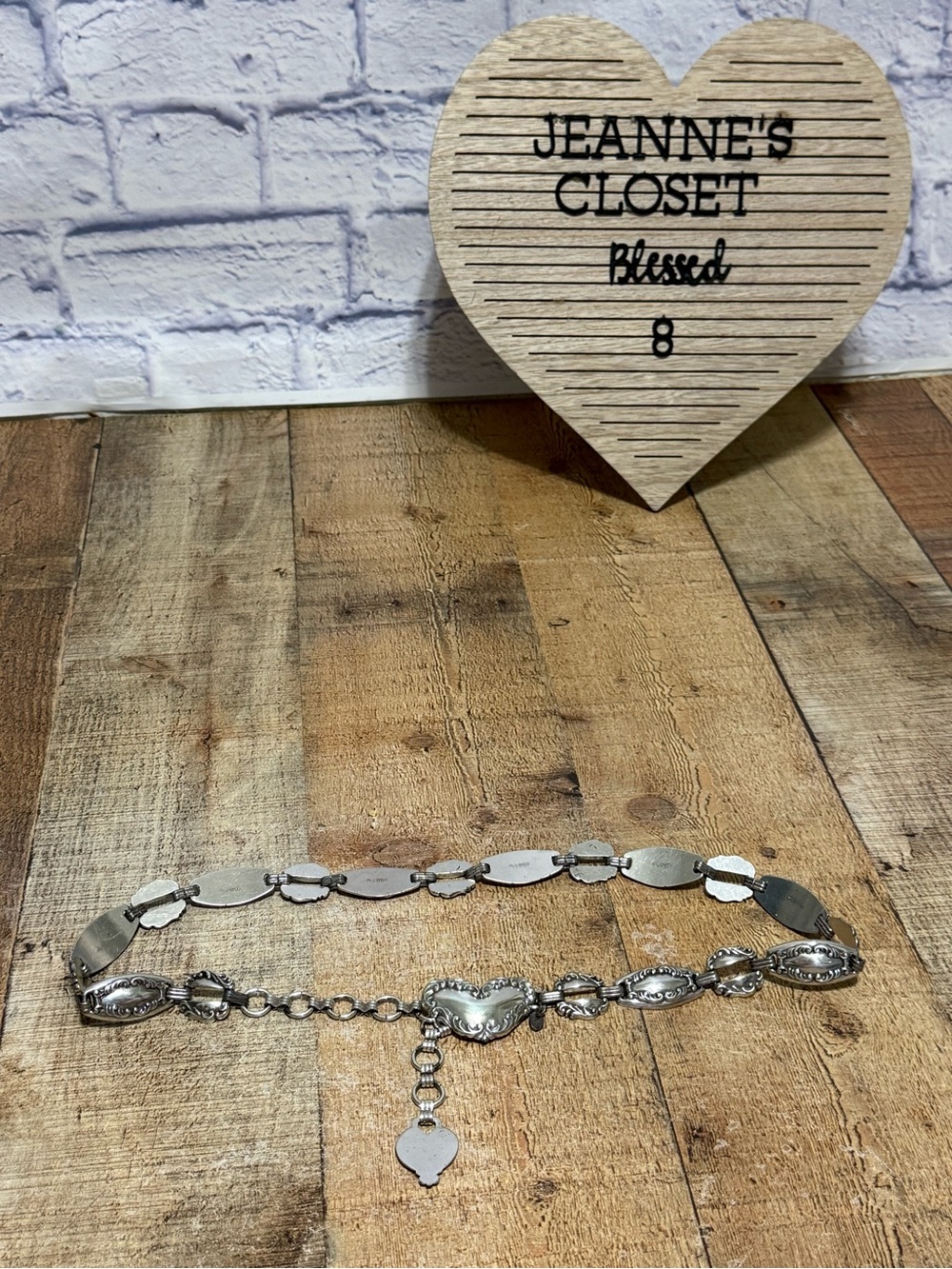 Vintage 1996 Brighton silver tone Concho chain link belt small